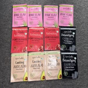 12 Que Bella Assorted Face Masks 0.24 Oz Each 16371